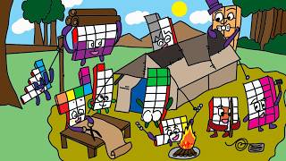 The teen Numberblocks and twenty are in a  camping vacation | Numberblocks fanmade coloring story