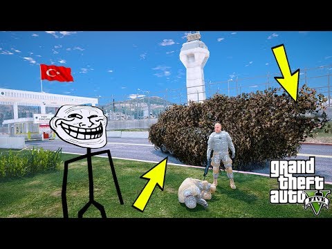 TROLLFACE KAMUFLA TANKLA ASKER ÜSSÜNE GİRMEK! - GTA 5