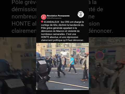 ???? SCANDALEUX - LES CRS CHARGENT LE CORTÈGE DU 18 SEPTEMBRE À PARIS !