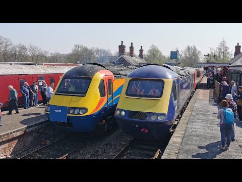 125 Heritage HSTs 43082 + 43071 & 43073 at Colne Valley Railway Essex 16/04/23