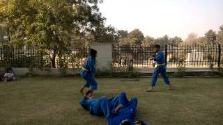 Self Defence Demo 1Girl fighting with 3 Boys