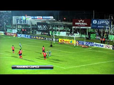Gol de  López. Sarmiento 1 Independiente 0.Fecha 30. Primera B Nacional.Fútbol Para Todos