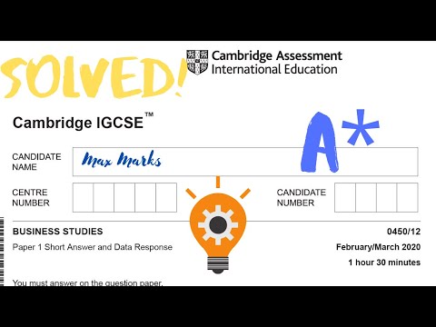 IGCSE (O-level) Business Studies Paper 1 March 2020 Solved Cambridge International Exams