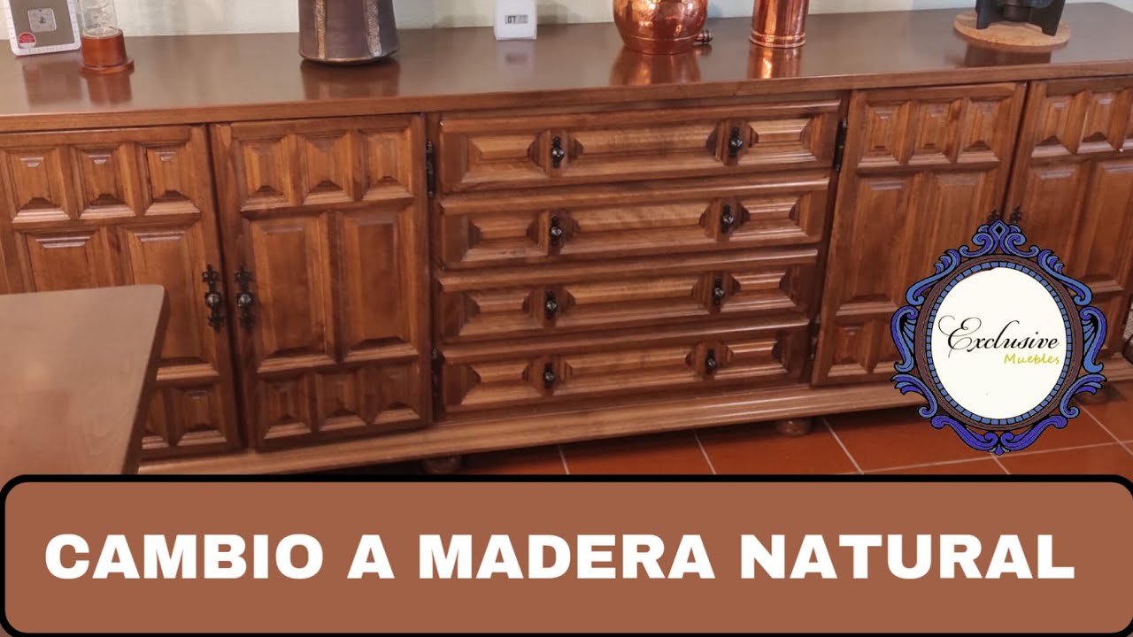 Cambio de Barniz a GRAN Aparador CASTELLANO a MADERA NATURAL