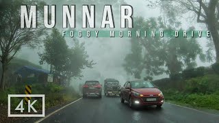 Misty Morning Drive to Munnar Hills in Kerala  4K 