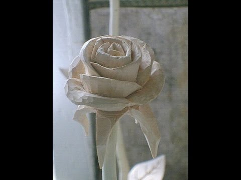 Роза. Поэтапно режем розу, от начала до конца, очень просто.How to cut a rose Скульптура.