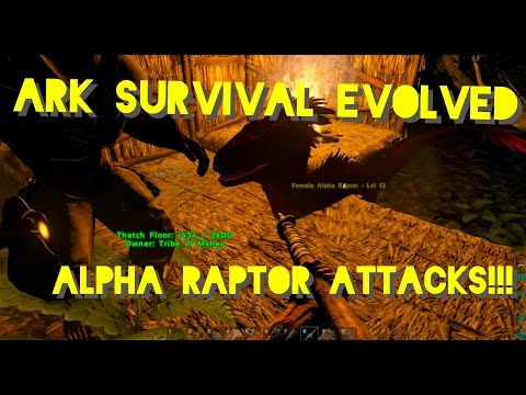 Ark: Survival evolved - Alpha Raptor Attacks new base!