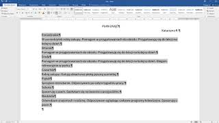 Word cw 8 Stosujemy wyrównanie tekstu i ustalamy interlinię Formatujemy tekst