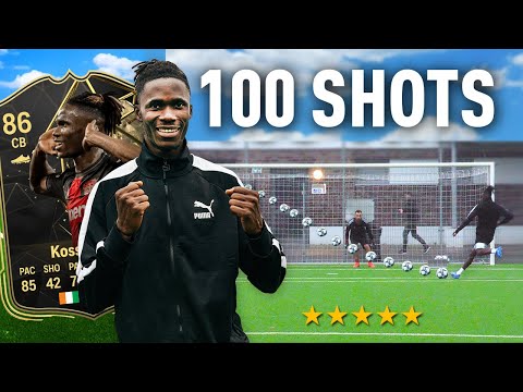 🎯⚽️ 100 SHOTS CHALLENGE: ODILON KOSSOUNOU (BUNDESLIGA) | How many goals will he score in 100 shots?