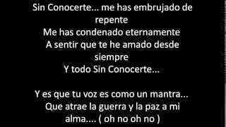 Sin Conocerte letra