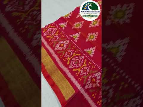 Peach Colour Chanda Motifs Single Ikat Dress Dupatta