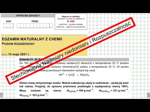 ZADANIE 21 CKE 2021 STECHIOMETRIA I ROZPUSZCZALNOŚĆ @Chemistry #chemia #cke