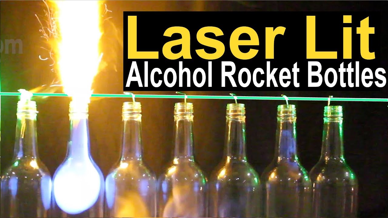 Watch A Laser Light Glass Bottles On Fire