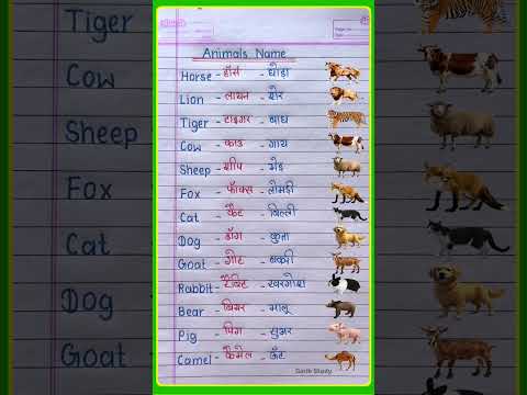 Animals Name in English and Hindi | Animals Name | Animal Name in English #shorts #animalsname