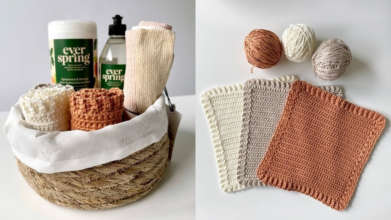 Simple Spring Crochet Cotton Dishcloths