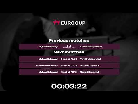 15:30 Mykola Halynskyi 3 - 1 Artem Maksymenko  22.05.2023 TT Euro.Cup Ukraine Star. Table 3