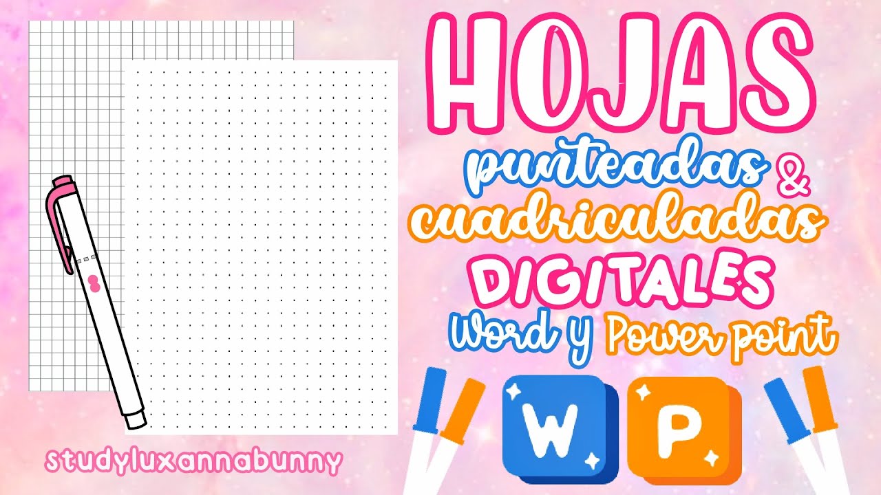 Hojas Punteadas & Cuadriculadas en Word & Power point | Apuntes Digitales Bonitos |Apuntes en Word♡