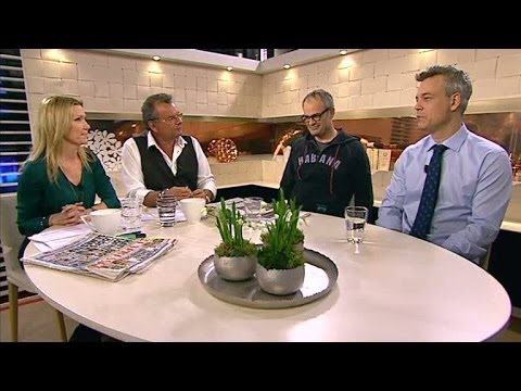Henrik Schyffert och Johan Rheborg om nya tv-serien Allt faller - Nyhetsmorgon (TV4)