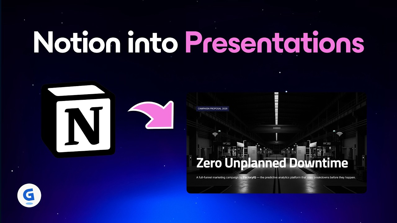 Turn Notion pages into presentations | Gamma Tutorial video thumbnail