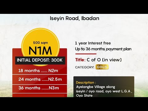 Land For Sale Coral City Estate Iseyin Road Ibadan Ibadan Oyo