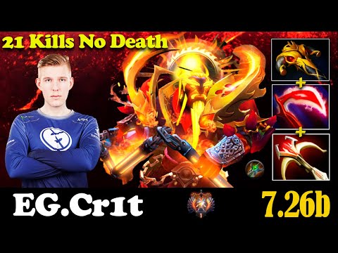 EG.Cr1t- Ember Spirit Pro gameplay dota 2 7.26b | Ember Spirit mid 21 Kills No Death