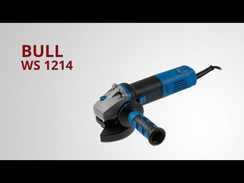 фото одноручная ушм болгарка шлифовальная bull (бул) ws 1214 125 мм, 1400 вт, плав. пуск., рег. об, конст 0