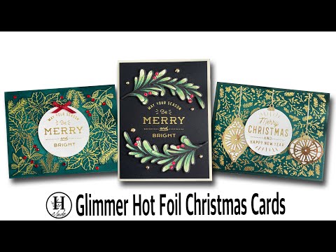 Three Simple Hot Foil Christmas Cards | Spellbinder Glimmer Hot Foil Cards