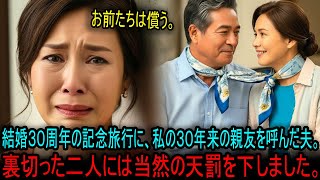 お人好しの妻として生きた30年。夫と親友に裏切られた私の天罰。#海外の反応