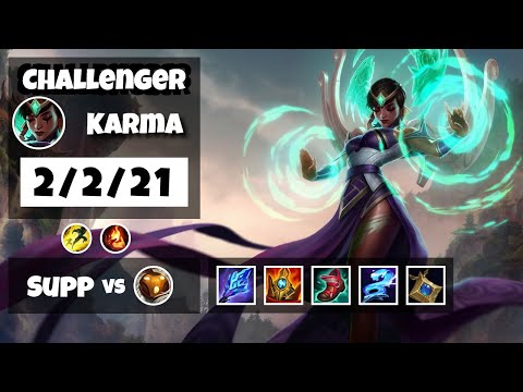 Karma Challenger Gameplay S11 Replay 11.11 Support (2/2/21) - BR