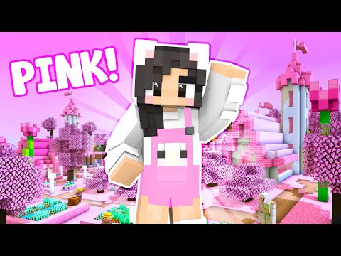 💖Building a PINK Minecraft Village!