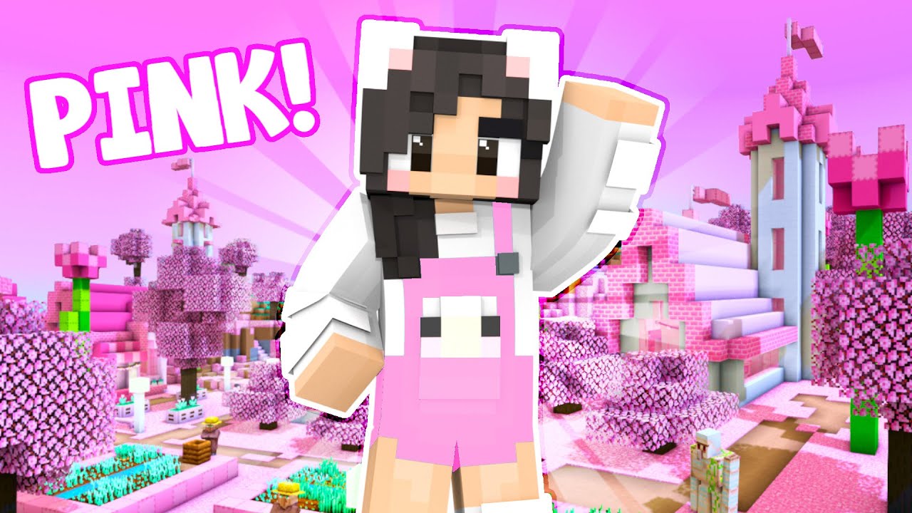 💖Building a PINK Minecraft Village!