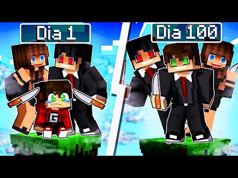 100 DIAS em APENAS um BLOCO com a FAMÍLIA YANDERE no Minecraft O FILME
