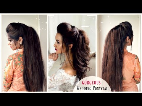 Gorgeous Wedding VOLUMIZED Ponytail Hairstyle | Messy Ponytail Using Bump | Israt Oishee