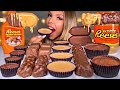 ASMR CHOCOLATE PEANUT BUTTER REESE CUPS ICE CREAM PEANUT BUTTER SAUCE REESE S PIECES MUKBANG 먹방