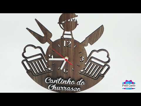 Relógio de Parede Decorativo - Cantinho do Churrasco 3D