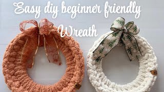 🧶 Easy, fun and beginner friendly DIY Yarn Wreath Anyone Can Make! 🎀 