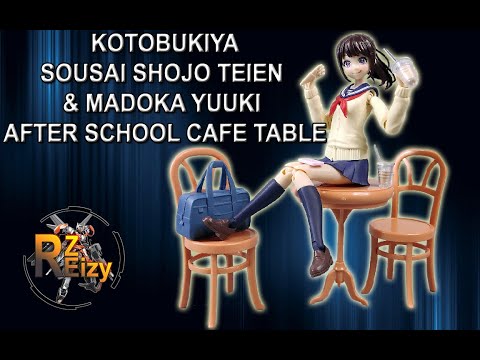 KOTOBUKIYA SOUSAI SHOJO TEIEN MADOKA YUKI & AFTER SCHOOL CAFE TABLE (UNBOXING & REVIEW)
