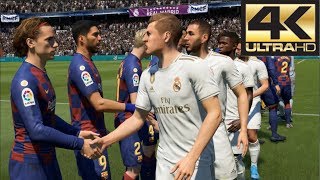 FIFA 20 4K Gameplay Barcelona vs Real Madrid El Clasico (Xbox One, PS4, PC)