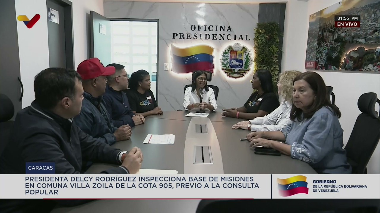 Delcy Rodríguez visita Base de Misiones en Cota 905 previo a Consulta Popular, 16 octubre 2026