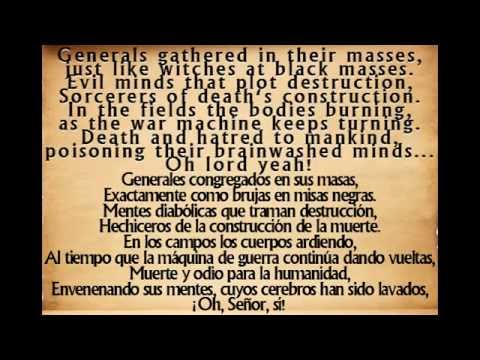 War Pigs - Black Sabbath  {English - Español  Lyrics}