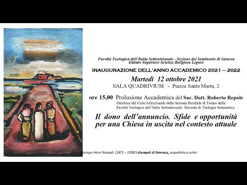 12 ottobre 2021 - Inaugurazione dell'anno accademico della facoltà teologica e dell'ISSR