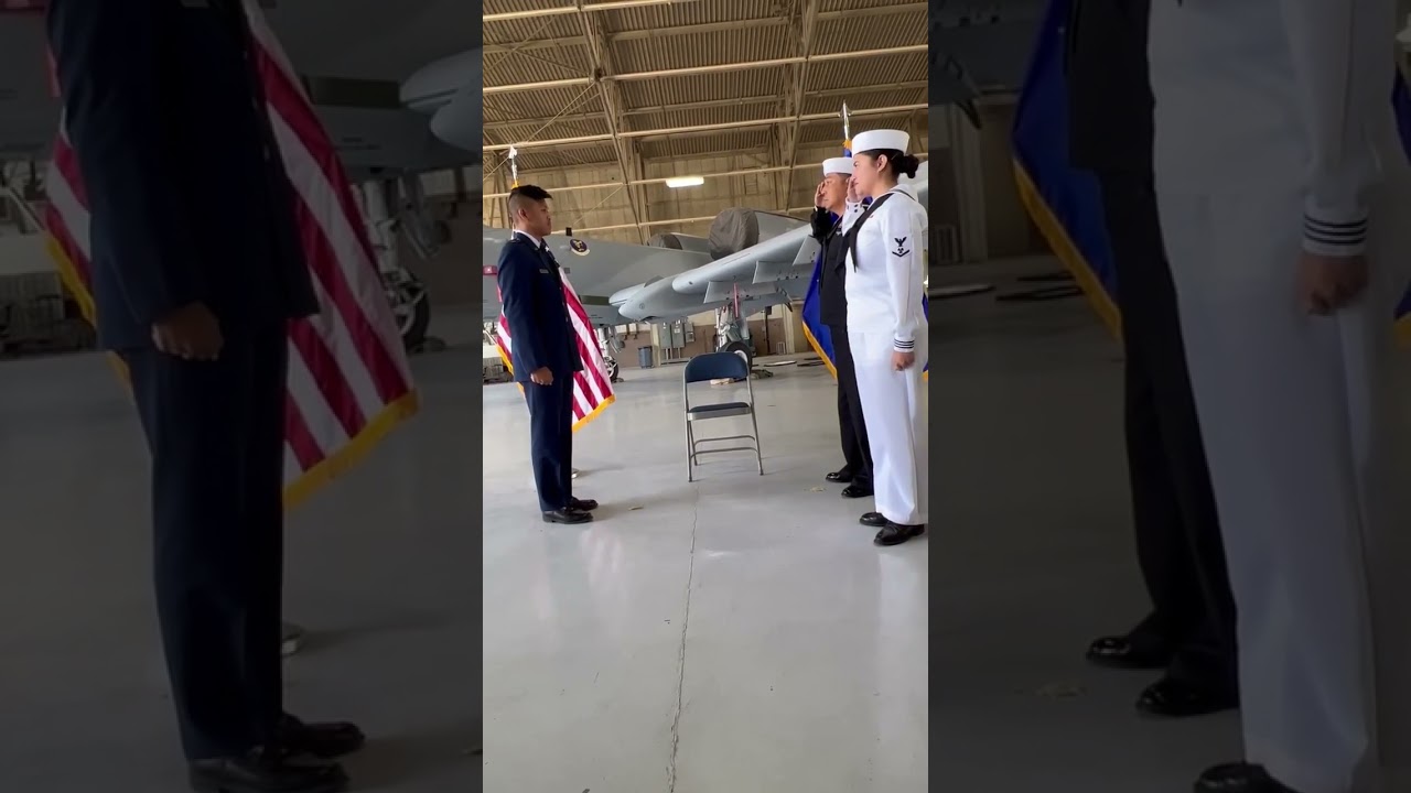 My daughter and I are rendering the first salute to my son as a 2nd Lt  in US Air Force(2022).