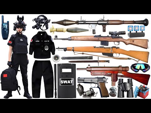 Special Forces military toy gun set unboxing, RPG launcher,submachine gun,sniper rifle, sniper rifle