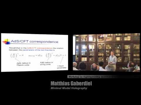 Minimal Model Holography, Matthias Gaberdiel