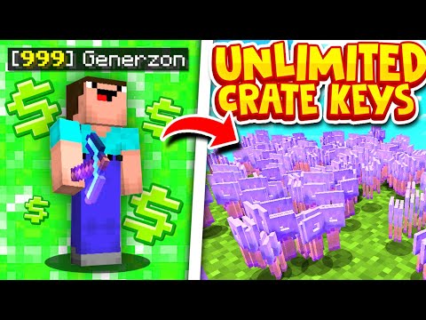 Using UNLIMITED CRATE KEYS to RANK UP in MINECRAFT: PRISONS?! | Minecraft OP PRISON #2