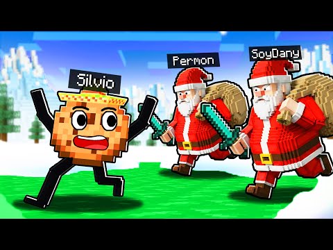 Minecraft: 3 CAZADORES SANTA vs 1 CORREDOR GALLETA 😱🔪🍪🎅 SILVIO vs 3 ASESINOS en MINECRAFT SPEEDRUN
