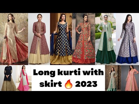 long #kurti with #skirt #2023 |Hashtag fashion|