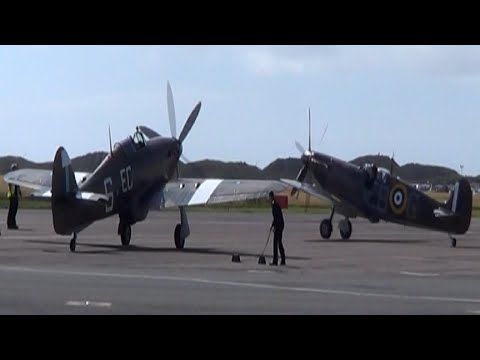 More Merlin engine sound - Hurricane PZ865 (Mk IIc)/Spitfire P7350 (Mk IIa)