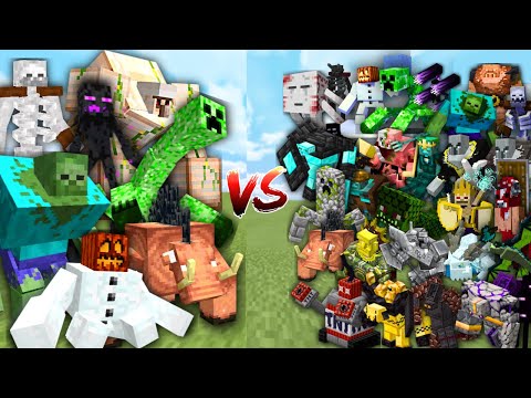 Extreme MUTANT MOBS vs Overpowered ARMY in Minecraft Mob Battle