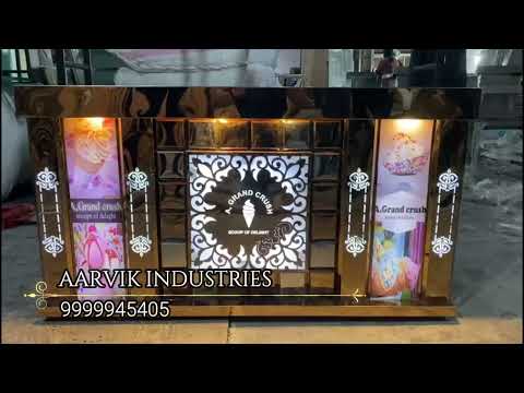 Stainless Steel LED Ice Cream Catering Counter By Aarvik Industries